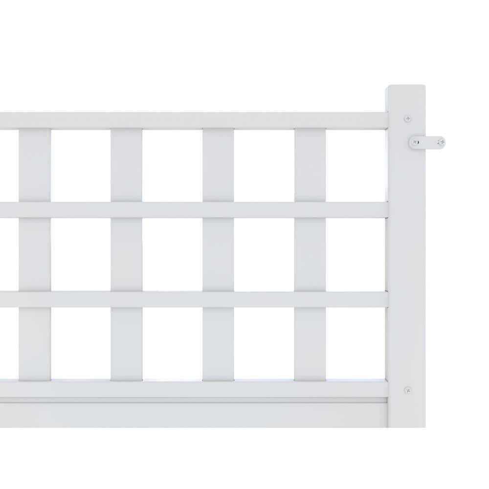 Keswick White Vinyl Lattice-Top Privacy Fence Panels, 3.5-ft
