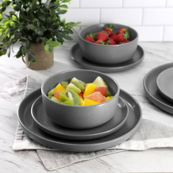 SOHO LOUNGE Bryant Park 12-Piece Reactive Stoneware Dinnerware Set