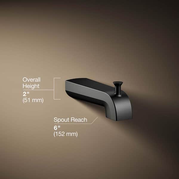 KOHLER Pitch Wall-Mount Diverter Bath Spout in Matte Black