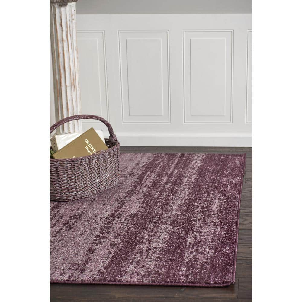 Violet Gradient Low Pile Rectangular Area Rug