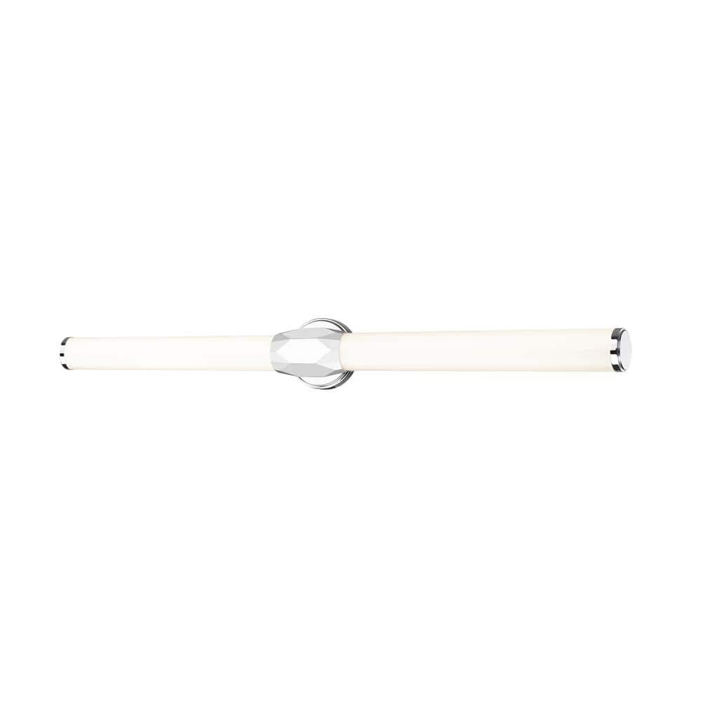 Cooper 40 in. 2-Light Chrome Integrated LED Vanity Light with Frosted Plast