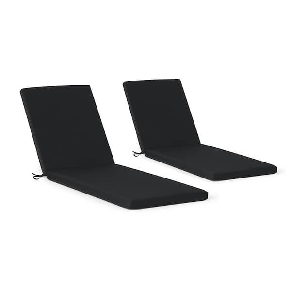 WESTIN OUTDOOR FadingFree (Set of 2) 21.5 in. x 26 in. x 2.5 in. Outdoor Patio Chaise Lounge Chair Cushion Set in Black