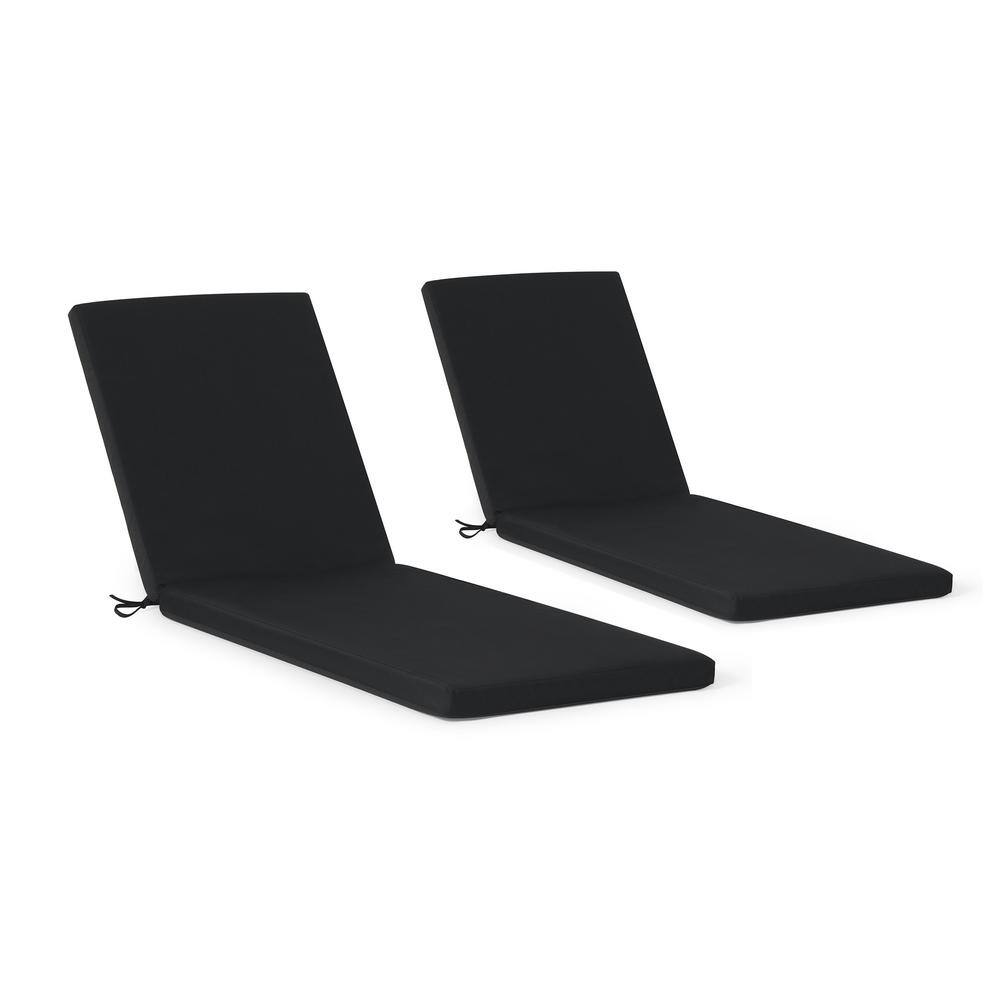 FadingFree (Set of 2) 23 in. x 30 in. x 2.5 in. Outdoor Patio Chaise Lounge Chair Cushion Set in Black price history on PriceWatchPro