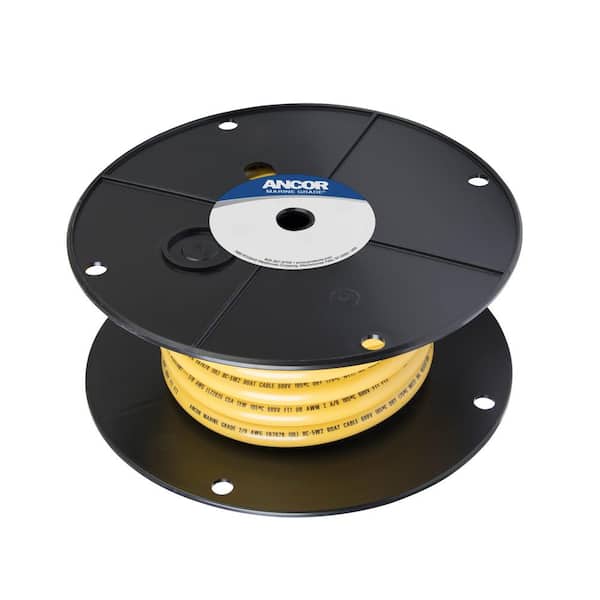 Marine Grade Tinned Battery Cable, 2/0 Yellow 100 ft.