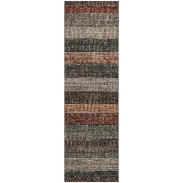 Mayfield Premium Machine Washable Abstract AMF1865 Paprika 2 ft. 3 in. x 7 ft. 6 in. Runner Rug