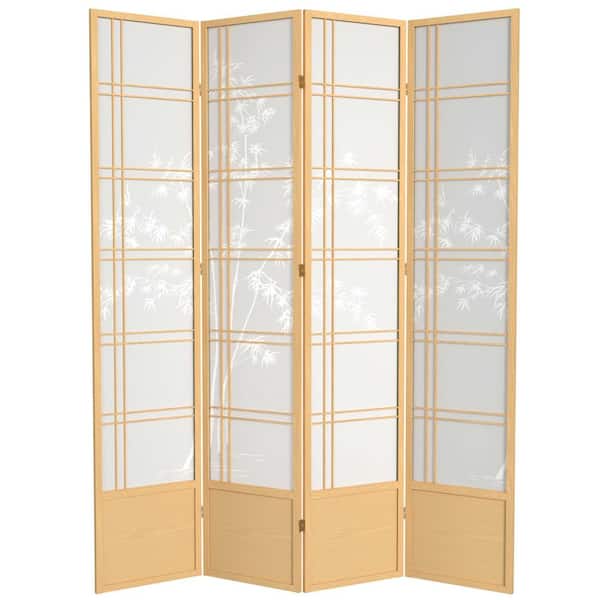 7 ft. Natural 4-Panel Room Divider