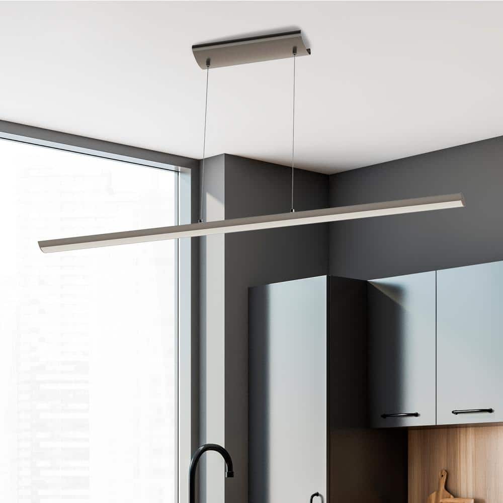 Pellaro Contemporary Matte Black 43.3" LED Island Pendant