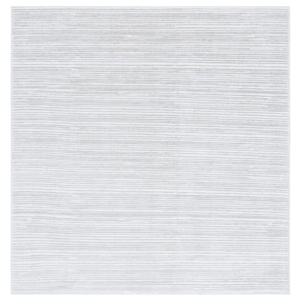 Vision 5 ft. x 5 ft. Square Ivory Gray Solid Marle Area Rug