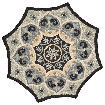 Dazzle Charcoal / Grey 6 ft. x 6 ft. Indoor Spade Octagon Area Rug