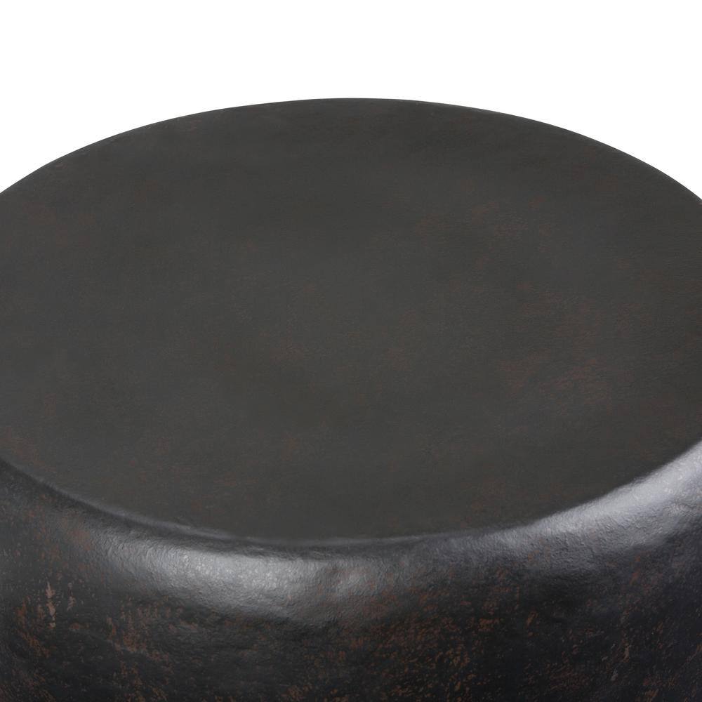 Rustic Bronze 20" Industrial Drum Accent Side Table