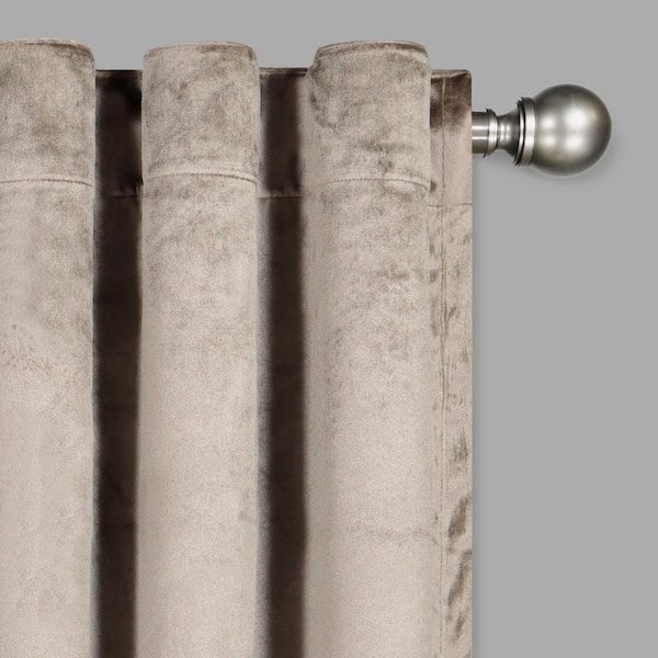 Harper Thermalayer Mushroom Polyester Solid 50 in. W x 84 in. L Lined Noise Cancelling Rod Pocket Blackout Curtain