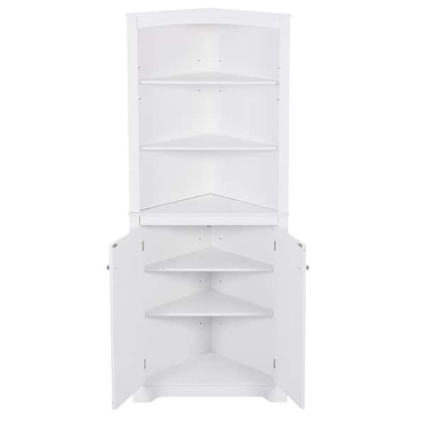 RiverRidge Somerset 26-in x 70-in x 18.31-in White Freestanding Corner  Linen Cabinet