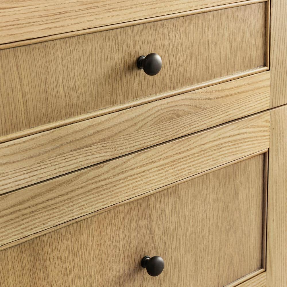 Light Natural Oak 48" Single Vanity Base with Matte Black Knobs