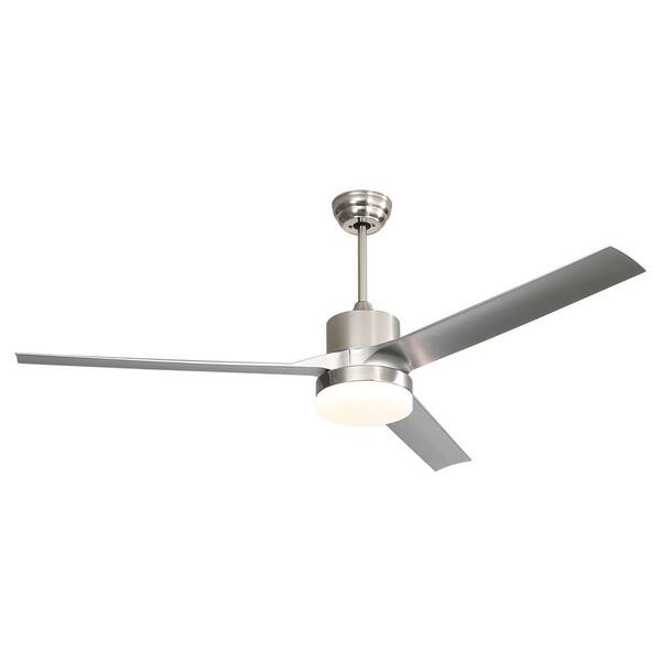 Unbranded 60 in. Nickei LED Integrated Ceiling Fan with Light and Remote Control, Adjustable 3-Color Light Hanging with Memory