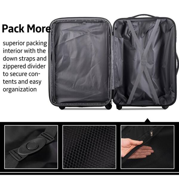 Reviews for Merax Purple 3-Piece Expandable ABS Hardside Spinner