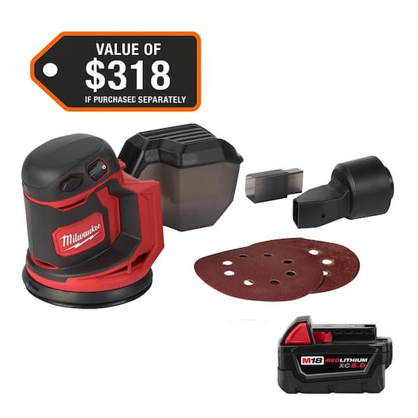 M18 18V Lithium-Ion Cordless 5 in. Random Orbit Sander with 5.0 Ah Battery
