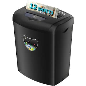 12-Sheet Cross Cut Paper Shredder with 3-Mode Shred, Jam Proof System and 5.55 gal. Basket in Black