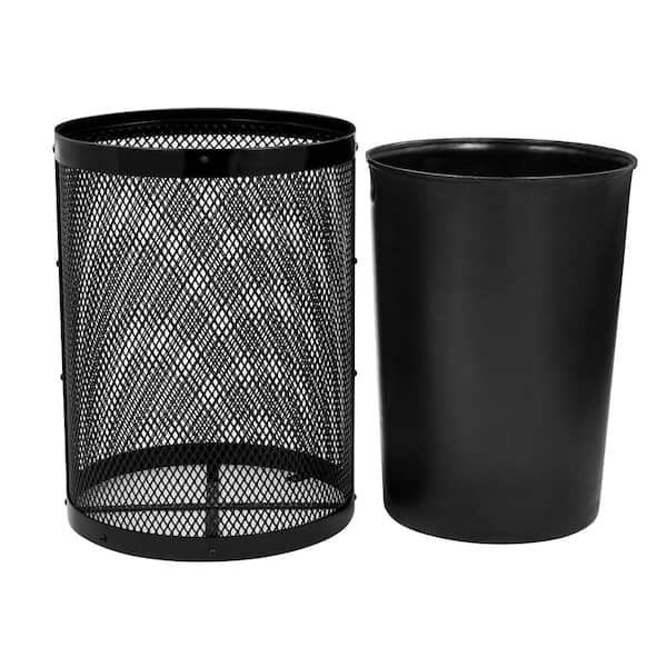 36 Gal. Black Steel Diamond Outdoor Commercial Trash Can