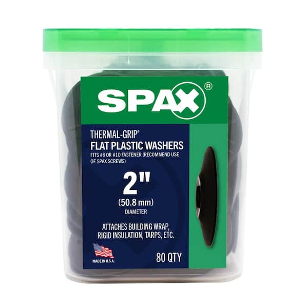 SPAX 2 in. Thermal-Grip Insulation Washers Flat Black Plastic (80
