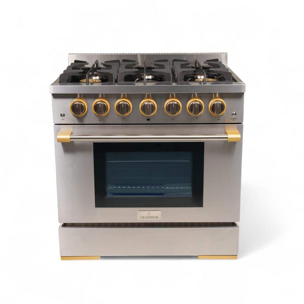 Grandeur 36 in. 6 Burner Freestanding Professional Gas Range