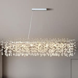 16-Lights Silver Luxury Crystal Chandelier, Modern Tree Branches Ceiling Pendant Light for Dining Room, Living Room