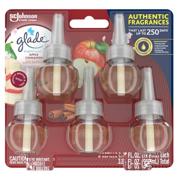 Glade 3.35 fl. oz. Apple Cinnamon Scented Oil Plug-In Air Freshener Refill (5-Count)