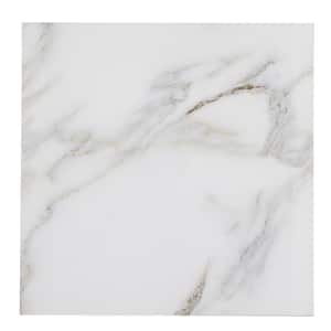 Tuscan Design Calacatta Gold Square 8 in. x 8 in. Marble Look Glass Wall Backsplash Tile (10-Pieces/Case)