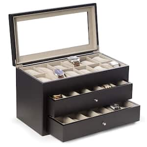 YIYIBYUS Brown Leather Automatic Watch Winder 4 plus 6 Watch Storage Box  OT-ZJGJ-852-US - The Home Depot