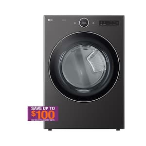 7.4 cu. ft. Vented Stackable SMART Electric Dryer in Black Steel with TurboSteam and AI Sensor Dry Technology
