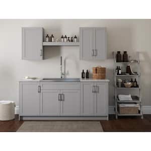 Home Laundry Room 84 in. H x 81.25 in. W x 25.5 in. D Cabinet Set in Gray (10-Piece)