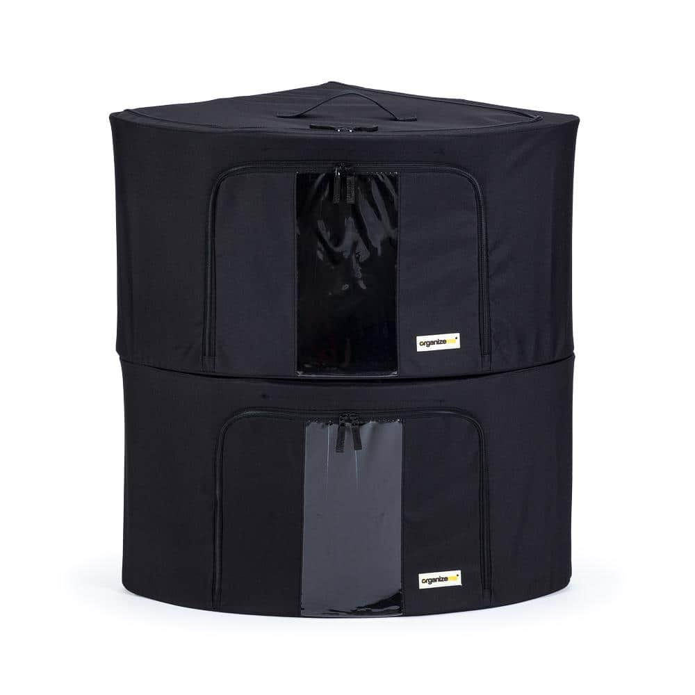 18.5 in x 18.5 in x 12.99 in. Black Multi Polyester Foldable Corner Pop-Up 