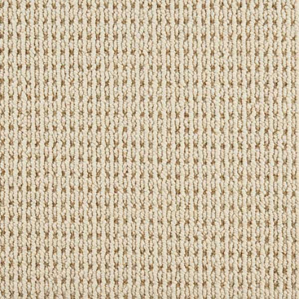 6 in. x 6 in. Loop Multi Level Carpet Sample - Embrace - Color Ivory