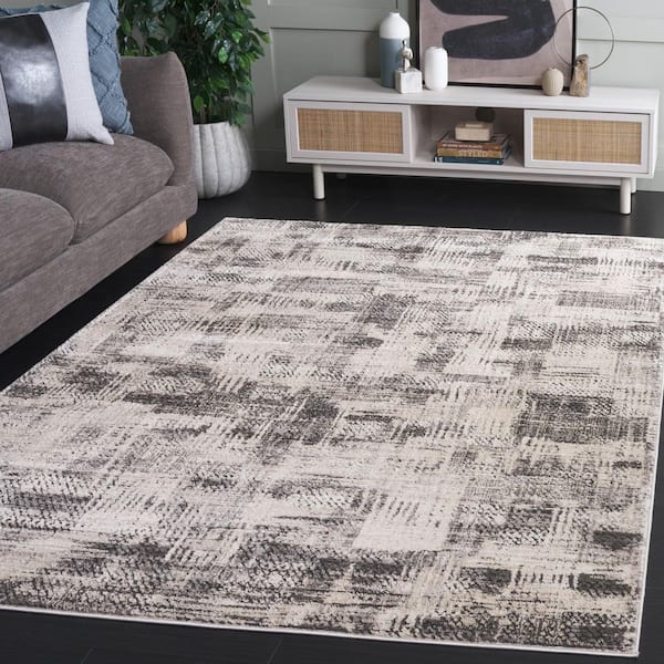 Whisper 9 ft. x 12 ft. Gray/Light Gray Distressed Abstract Area Rug