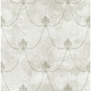Lys Flower Grey Paper Non Pasted Strippable Wallpaper Roll (Cover 56.05 sq. ft.)