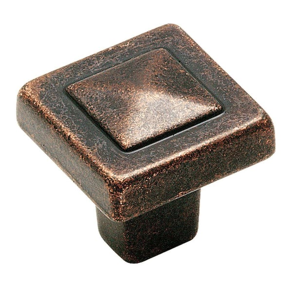 Amerock Forgings 1-1/8 in. (29 mm) Rustic Bronze Square Cabinet Knob