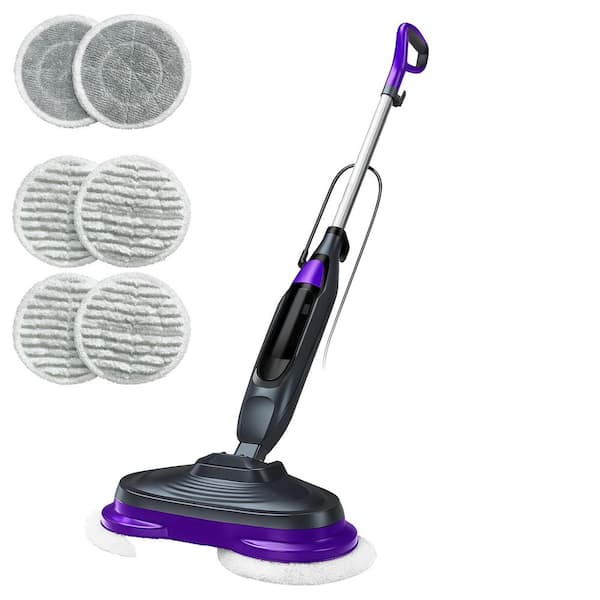 Cordless Steam Mop with 6 Pads, 15oz Tank, Self-Propelled, LED Lights, 230RPM for Hardwood Floors