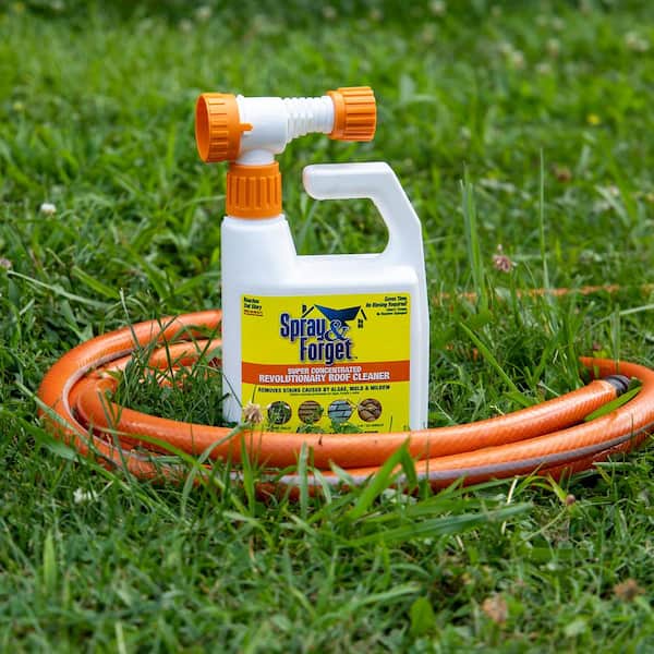 Spray & Forget 1 Qt. Super Concentrated Revolutionary Roof Cleaner with Hose  End Adapter SFRCHEQ06 - The Home Depot