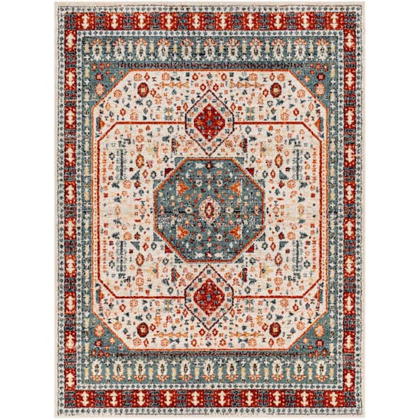 Livabliss Rikki Medium Carmine Traditional 5 ft. x 7 ft. Indoor Area Rug