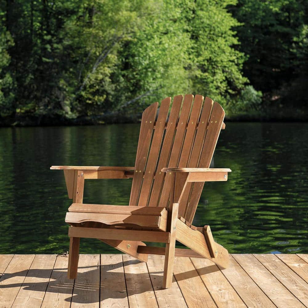 Brown Patio Furniture Wooden Folding Adirondack Chair