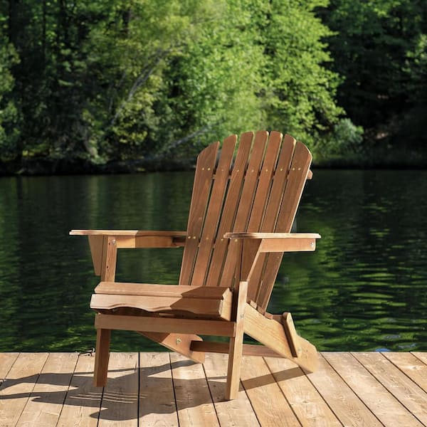 Unbranded Brown Patio Furniture Wooden Folding Adirondack Chair