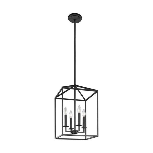 Generation Lighting Perryton Small 12.25 in. 4-Light Textured Blacksmith Modern Transitional Candlestick Pendant with Dimmable LED Bulbs