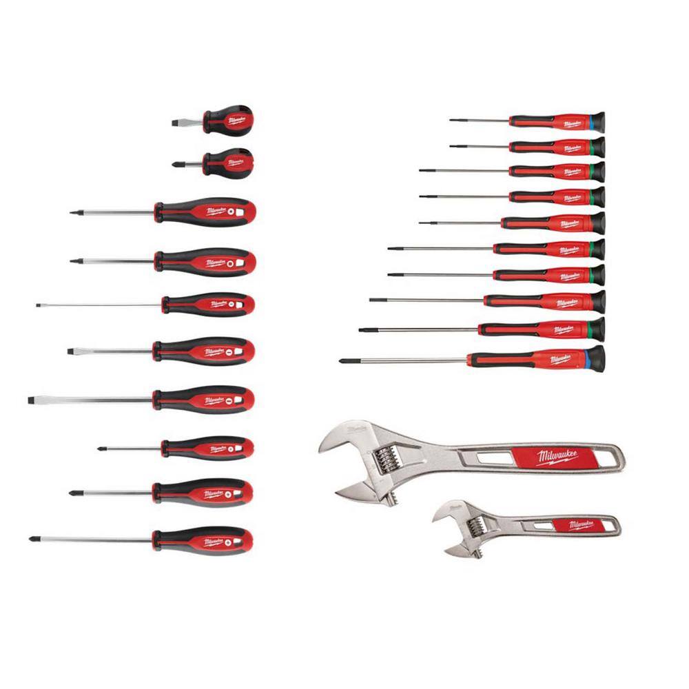 Milwaukee Screwdriver Set with Precision Screwdriver Set and 6 in. and