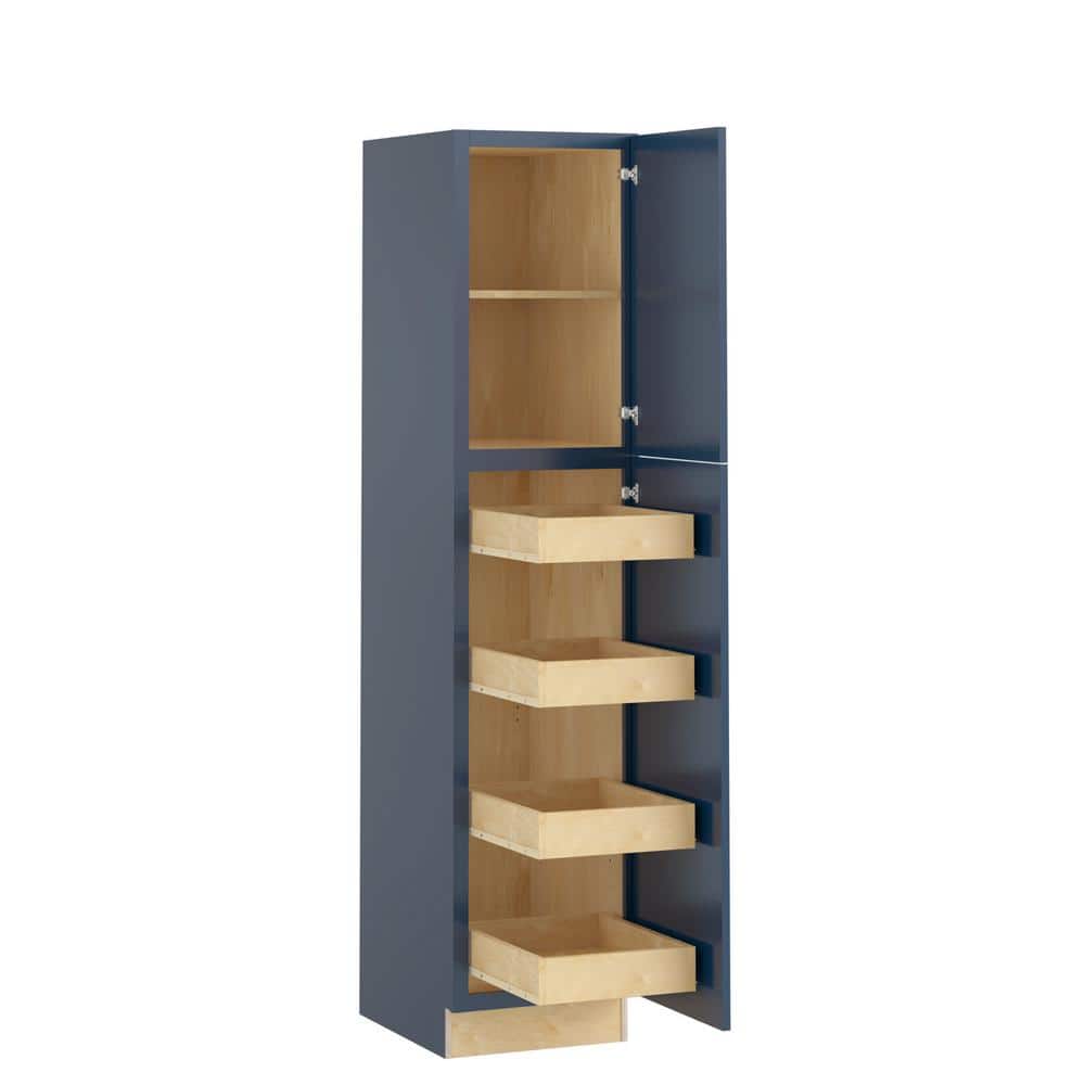 Newport 18 in. W x 24 in. D x 84 in. H Assembled Plywood Pantry Kitchen Cabinet in Mythic Blue with 4ROT Soft Close RH price history on PriceWatchPro
