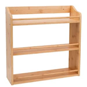 Anqtovp 3 Tier Natural Bamboo Countertop Spice Organizer Shelf Space ...