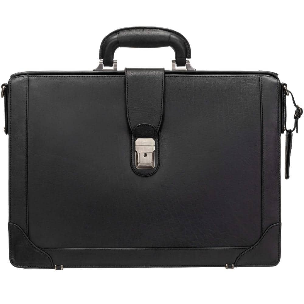 MANCINI Buffalo Black Luxurious Litigator Briefcase Pocket for 17.3 in ...