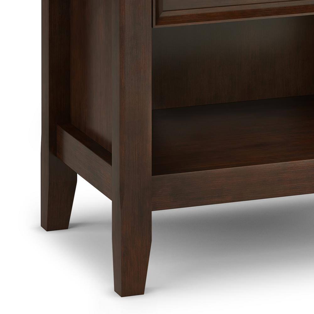 Amherst Solid Wood 2-Drawer Nightstand in Russet Brown