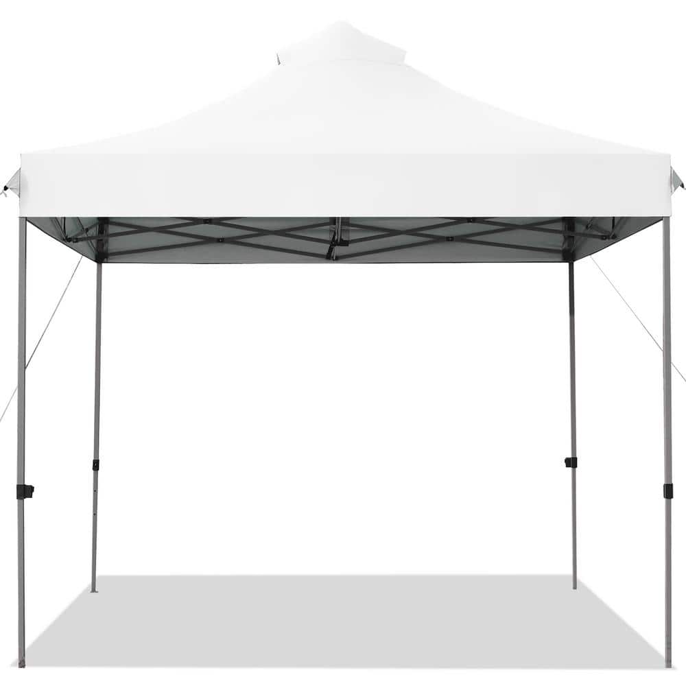 Costway 10 ft. x 10 ft. White Pop-Up Canopy GHMHSKU00505