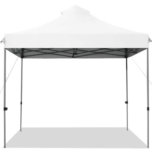 10 x 10 Portable Pop Up Canopy Event Party Tent Adjustable with Roller Bag White