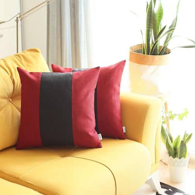 Multicolor 18x18 Designs by Terri Dark Striped Mandelbrot Fractal Art Throw Pillow 