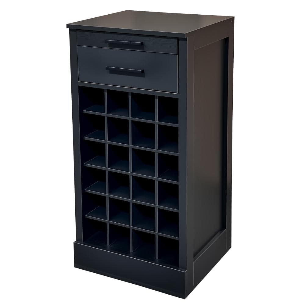 Black 35.43 in. Accent Cabinet Office Storage Cabinet with 28 Wine Slots and Melamine Finish price history on PriceWatchPro